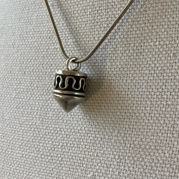 NWT Vintage Sterling Silver Plumb Line on Sterling 925 Snake Chain - Picture 3 of 3